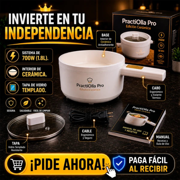 PractiOlla Pro 6 en 1 - Cocina Fácil y Rápida
