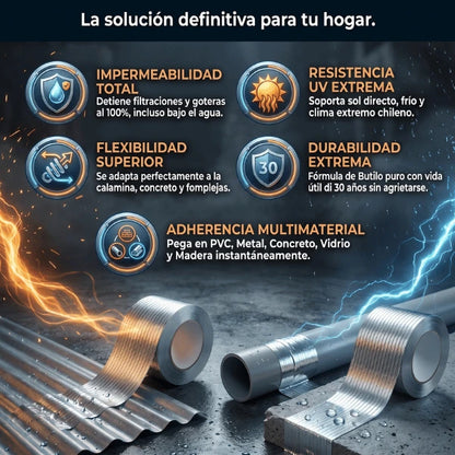 Cinta Impermeable - Sella Goteras y Filtraciones al Instante