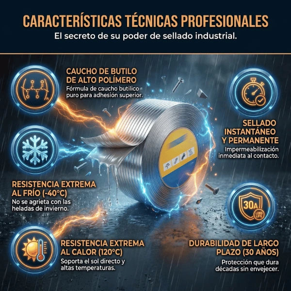 Cinta Impermeable - Sella Goteras y Filtraciones al Instante