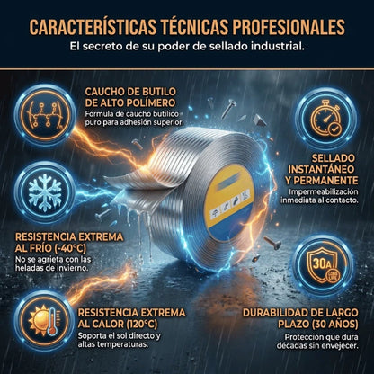 Cinta Impermeable - Sella Goteras y Filtraciones al Instante