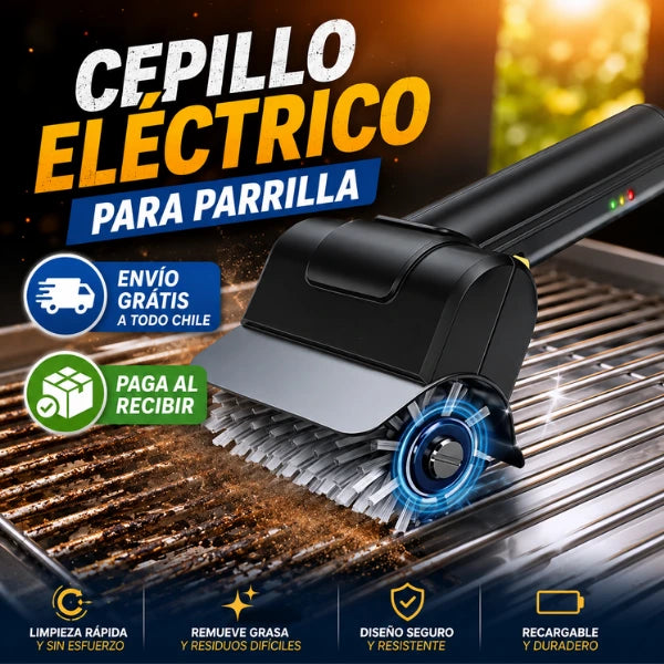Cepillo Eléctrico Limpiador de Parrillas + Guantes de Regalo
