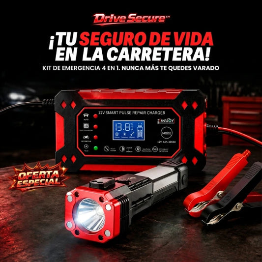Drive Secure™ — Cargador de Batería + Linterna Táctica 4 en 1