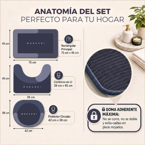 Set 3x1 de Baño - Diseño elegante, protección y seguridad