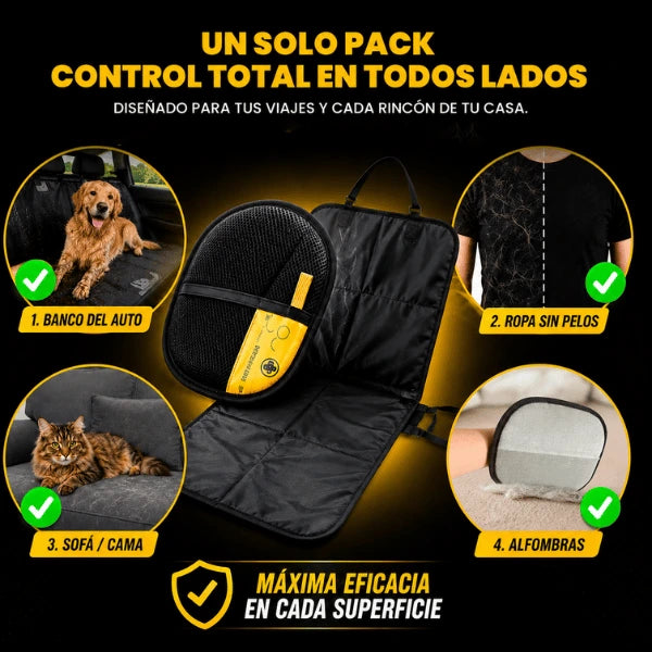 Pack Control - Tapete Protector Para Auto + Guante Tira Pelos
