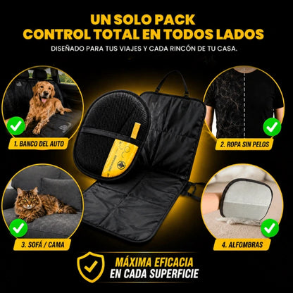 Pack Control - Tapete Protector Para Auto + Guante Tira Pelos
