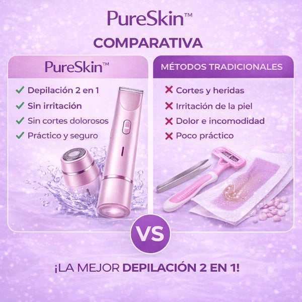 PureSkin - Depilación 2 en 1 para Zonas Delicadas