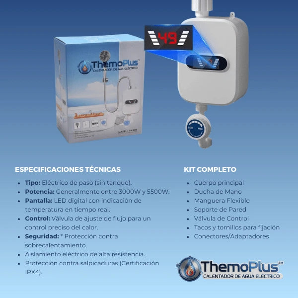 Calentador Aguaducha Eléctrico ThermoPlus