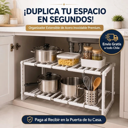 DuoSpace - Organizador Doble de Acero Inoxidable