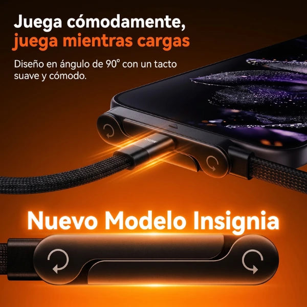 2X1 | FlexiCharge Pro 1.5M™ - Cable Carga Rápida con Soporte Integrado | Android(Tipo-C) & iPhone