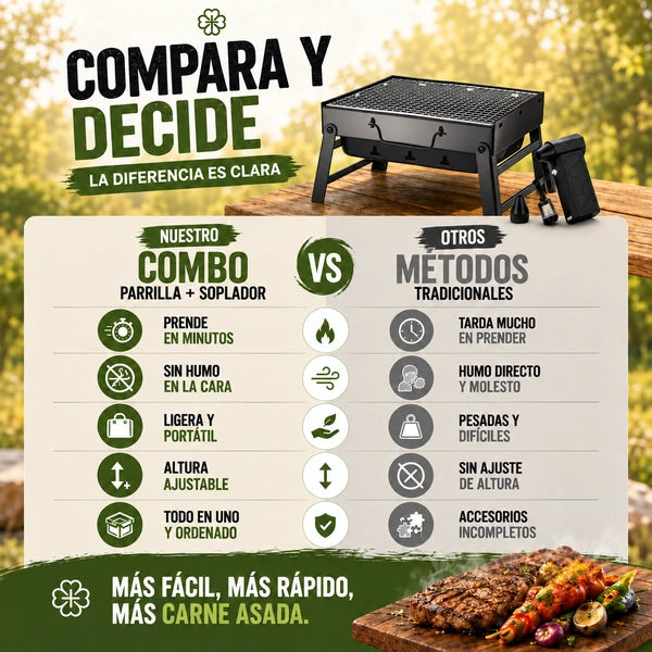 Pack Parrilla BBQ + Soplador Turbo