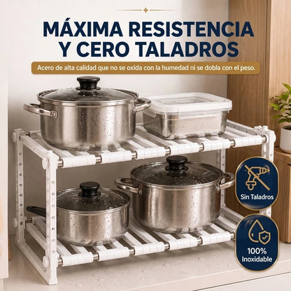 DuoSpace - Organizador Doble de Acero Inoxidable