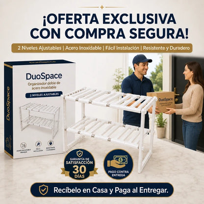 DuoSpace - Organizador Doble de Acero Inoxidable